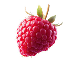A Fresh Raspberry Resting Gently, Capturing Natures Sweetness in a Moment of Stillness, isolated on transparent background
