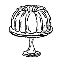 Hand Drawn Christmas Pudding Dessert Illustration