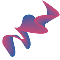 abstract illustration in blue and purple that resembles a ribbon or wave shape