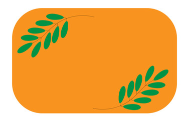 green twigs on an orange background,