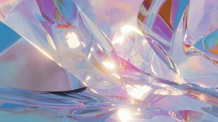 Iridescent liquid crystal glass reflecting pastel colors - Powered by Adobe