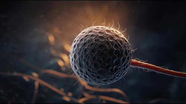 Microscopic World: Textured Sphere with Filament