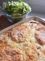 tartiflette and salad
