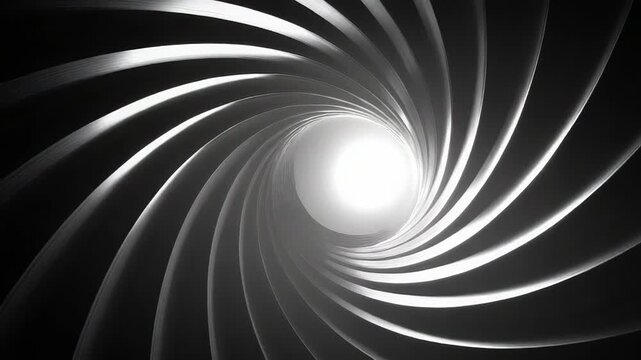 Looking inside abstract gun barrel rifling spiral