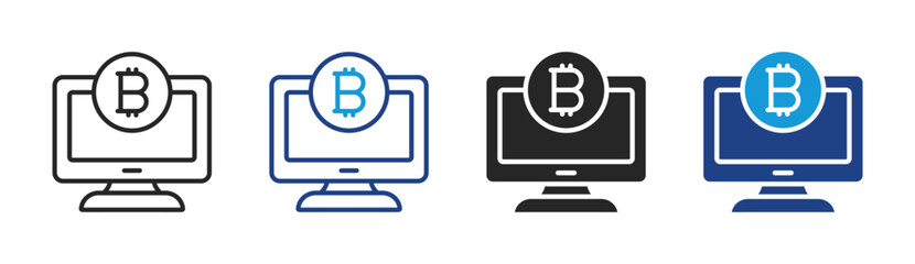 Crypto  icon set multiple style collection