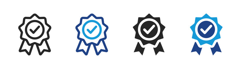 Award Badge icon set multiple style collection