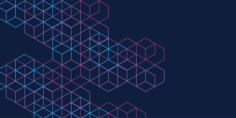 Geometric background with isometric digital blocks. Blockchain concept and modern technology modern abstract