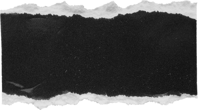 piece of black paper tear isolated on white background