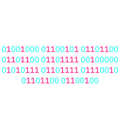 Binary Code “HELLO WORLD” in Neon Cyan and Magenta – Minimalist Digital Art Background