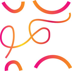 Abstract flowing curves with pink and orange gradient