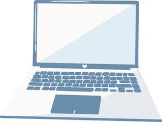 Minimalist Laptop Illustration for Workspace Design, Laptop Illustration