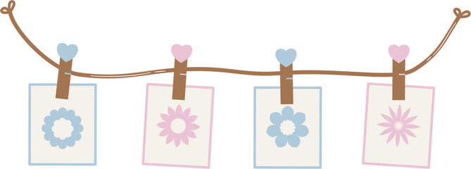 Hanging Floral Note Cards for Cute Office Decor, Hanging Mini Notes
