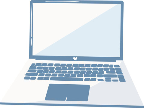 Minimalist Laptop Illustration for Workspace Design, Laptop Illustration