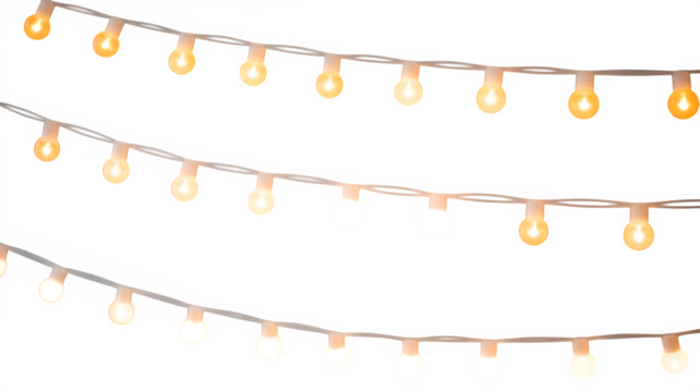 String lights festive decoration isolated on transparent background - Powered by Adobe