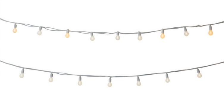 String lights festive decoration isolated on transparent background