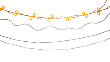 String lights festive decoration isolated on transparent background