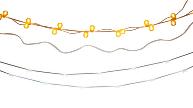 String lights festive decoration isolated on transparent background
