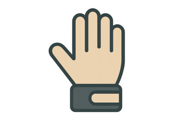 Obraz premium Human hand in an open palm position, creating a clear stop or warning signal. Also representing welcome and high five