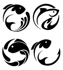 drawing fish illustrations design for templates.	
