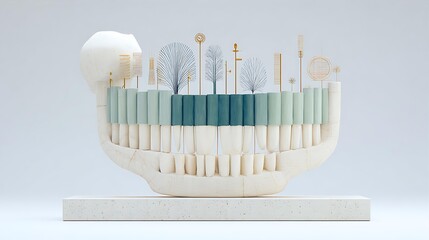 Conceptual Dental Art: Jawbone and Teeth as Natural Landscape
