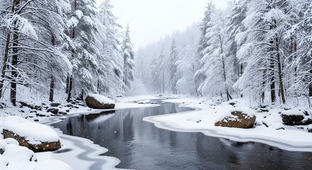 winter landscape with snow covered trees