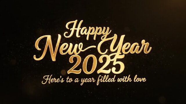 Sparkling Happy New Year 2025 animation brings celebratory vibes and festive cheer for marketing promos and holiday greetings