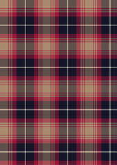 Seamless red,brown,green, lemon,teal and black plaid twill check pattern for fabric design.