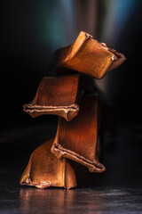 Bent and broken copper profiles, non-ferrous metal scrap