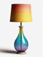 Rainbow Ombre Table Lamp with Glittery Shade and Speckled Glass Base