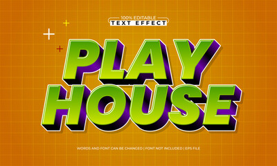 play house editable cartoon text effect for kids play poster