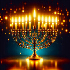 menorah with candles
