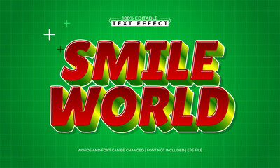 smile world editable cartoon text effect for kids play poster