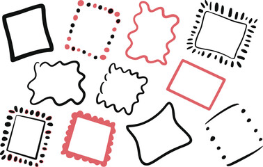 Hand Drawn Frames with Simple Decoration Ornaments Vector Collection