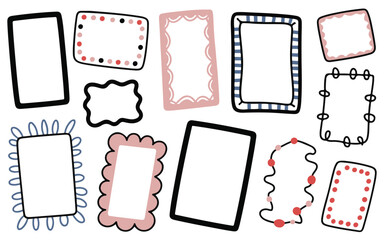 Hand Drawn Frames with Colorful Decoration Ornaments Vector Collection