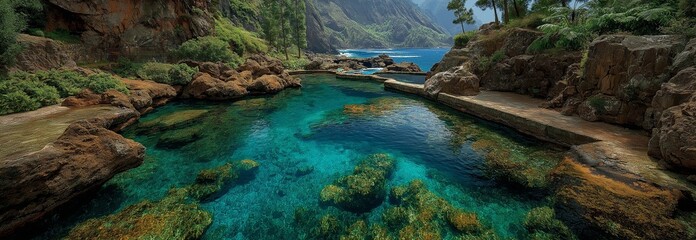 Natural pools with turquoise and blue volcanic water, as well as healing waters