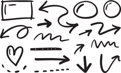 Doodle Arrows and Shapes Hand Drawn Elements Pack for Creative Projects
