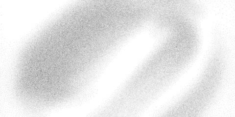 Pointillism grain field, wide diagonal gap, scattered stipple clouds along borders. Light monochrome texture, smooth density shifts, modern distressed surface, vector illustration