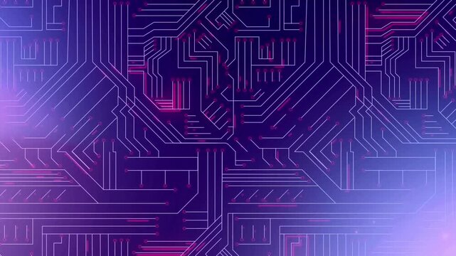 animation of electronic circuit board background. Computer circuit board processing. data processing animation over digital circuit board background.