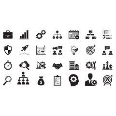 Fototapeta premium Project management icon set vector