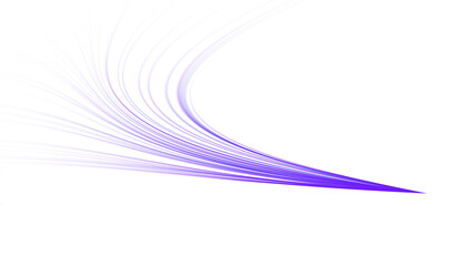 Abstract purple and blue glowing light trails with dynamic motion