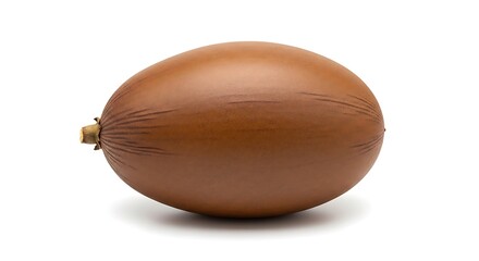 Single brown acorn isolated on white background