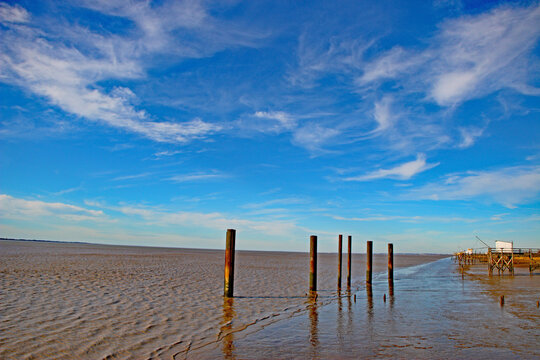 Sunny Day View of the Gironde River Estuary in France