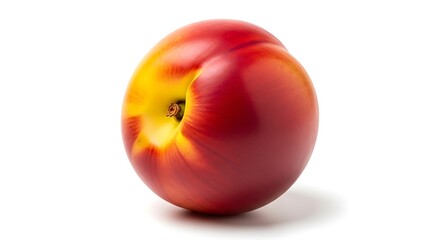 A single ripe nectarine isolated on white background