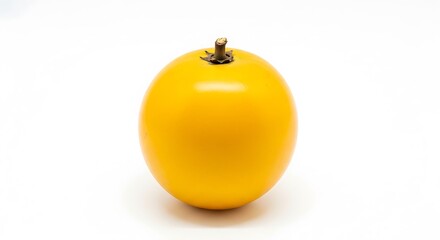 A single yellow tomato isolated on white background