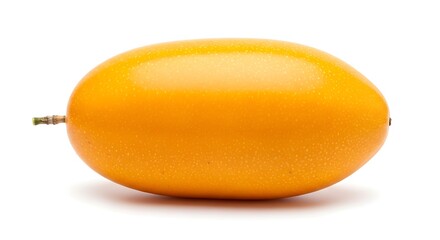 A single ripe passion fruit isolated on white background