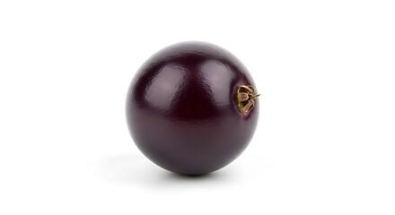 A single dark purple acai berry isolated on white background