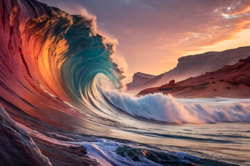 sunset in the mountains