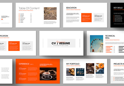 Minimal Resume CV Presentation Template for Personal Portfolio