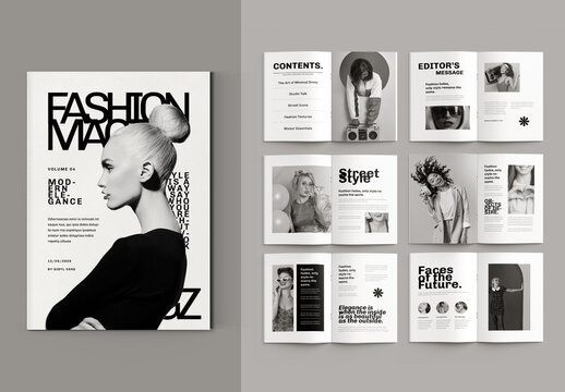 Elegant Fashion Magazine Layout Template