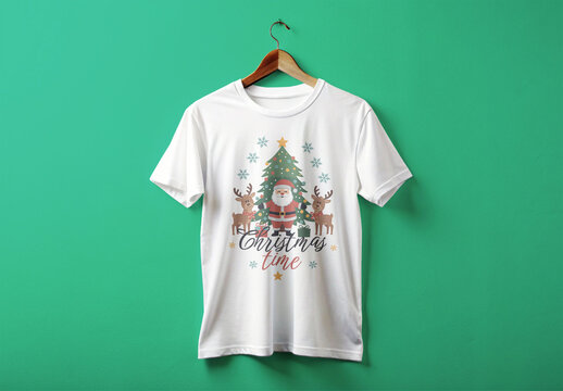 Christmas Themed Tshirt Design Layout
